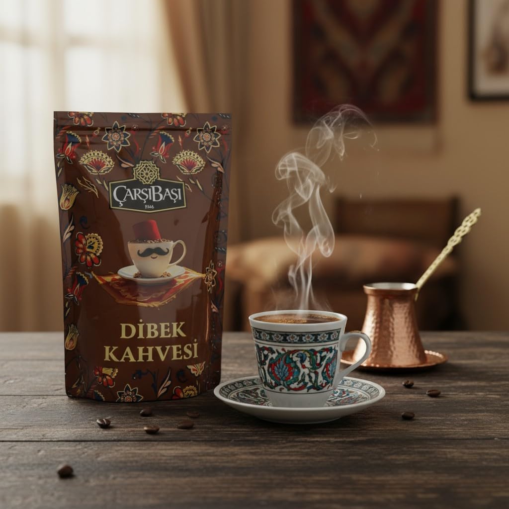 Çar??ba?? Dibek Coffee (Dibek Kahvesi) - Traditional Turkish Ground Coffee Blend - Unique Aroma & Rich Taste - Since 1946 - 200g (7.05 oz)
