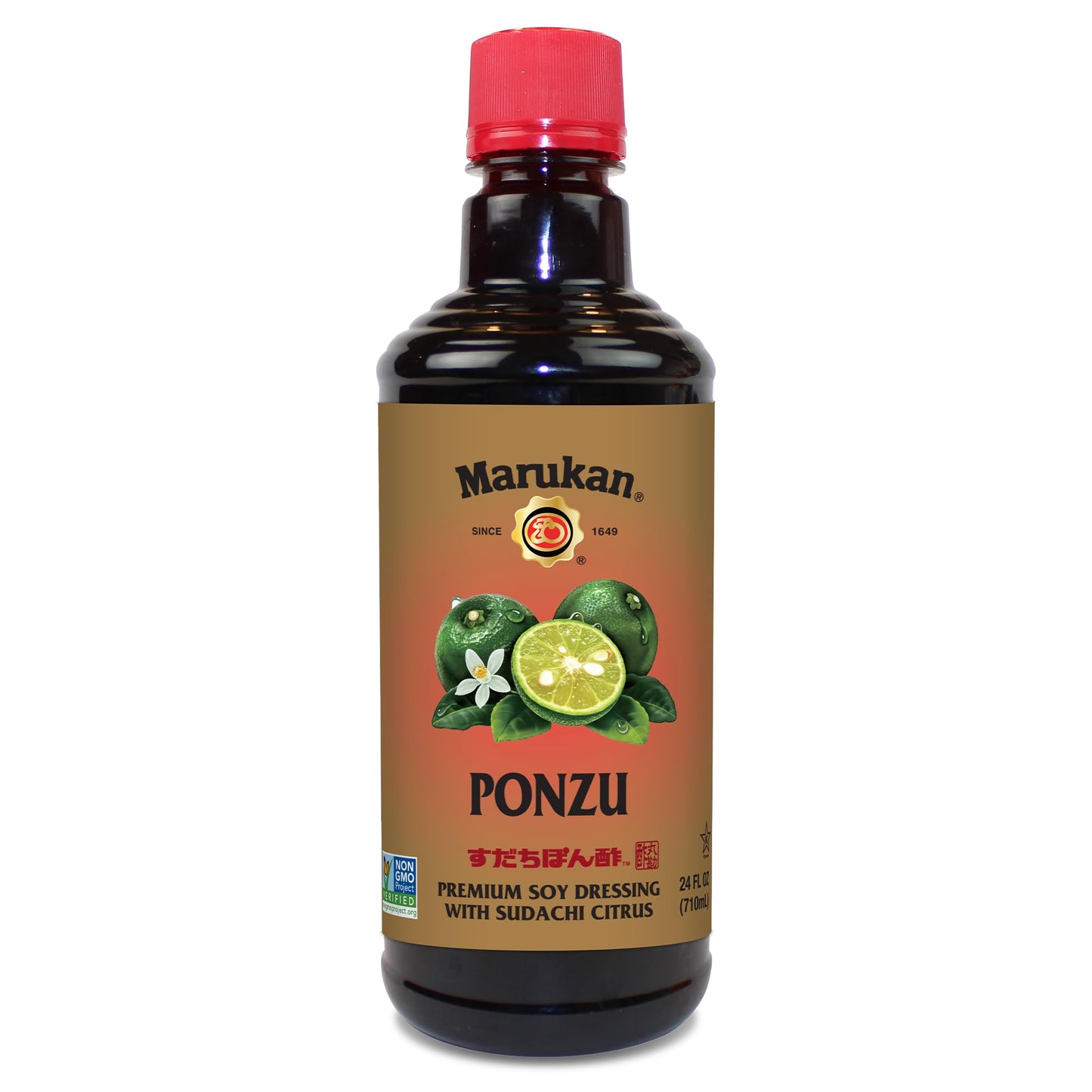 Marukan Ponzu - Premium Soy Dressing with Sudachi Citrus for Beef, Pork & Duck, Gluten-Free Ponzu Sauce (24 fl oz)