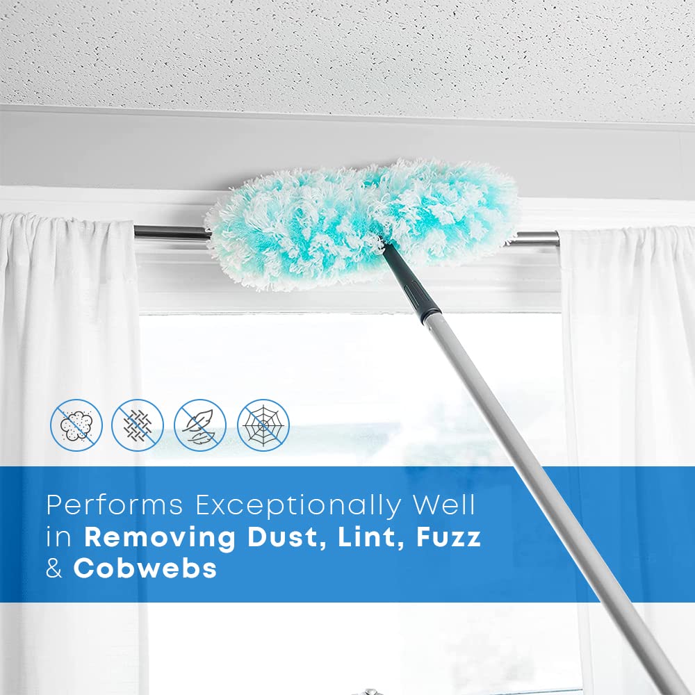 Fuller Brush Fuzzy Fan Duster - Dust & Clean Ceiling Fans, Walls, Woodwork - Polystatic & Microfiber Grabs & Holds Dust, Lint, Cobwebs & Dirt - Fan