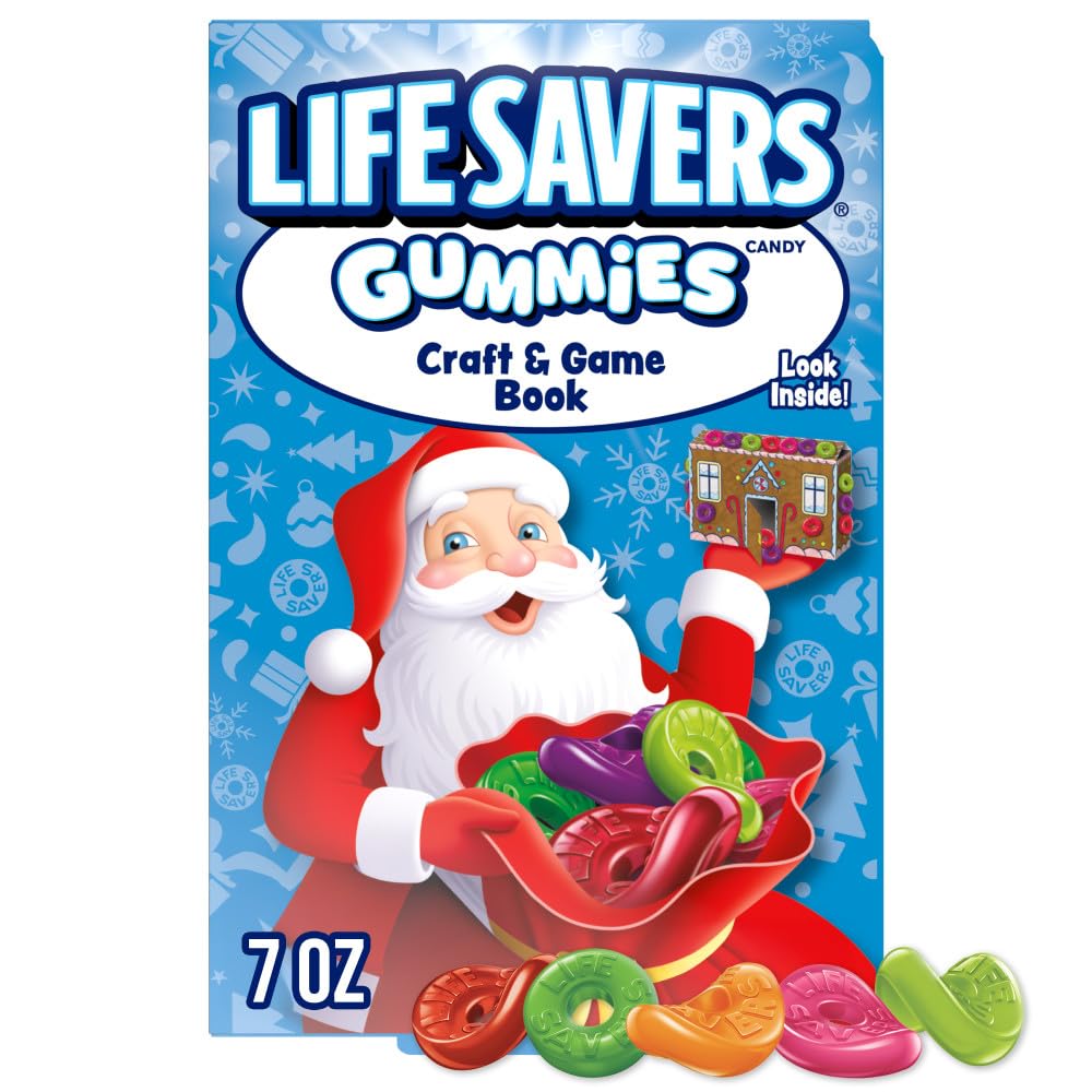 LIFE SAVERS Christmas Stocking Stuffer Fruit Flavored Gummy Candy, 7 oz Christmas Candy Gift Box