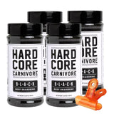 Hardcore Carnivore Black Bar-B-Q Rub Seasoning - 13 oz Bottles (Pack of 4) - For Burger and Steak - Bbq Rub Seasoning with Bag Clip