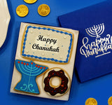 Hanukkah Cookie Gift Basket Hand Decorated Vanilla Sugar Cookies Gourmet Kosher Food Dessert Gift Box For Kids Adults Family Coworkers & Friends 3