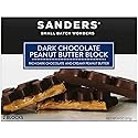 Sanders Dark Chocolate Covered Peanut Butter Block, Gift Box of 2 Individually Wrapped 4 oz Blocks
