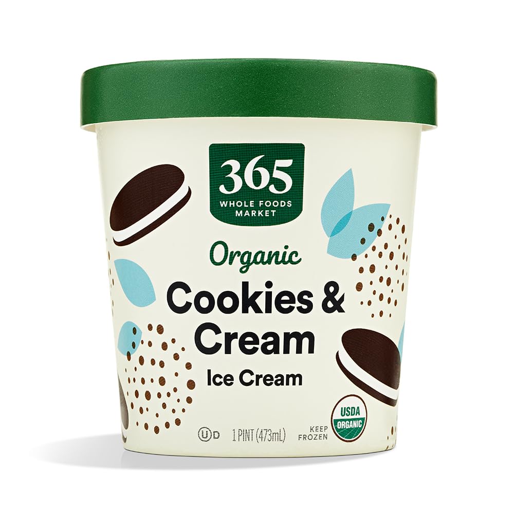 365 by Whole Foods Market, Organic Cookies & Cream Ice Cream, 1 pint
