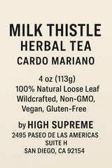 Milk Thistle Herbal Tea - 4 oz (113g) - Cardo Mariano - 100% Natural Loose Leaf - Wildcrafted, Non-GMO, Vegan, Gluten-Free - Resealable Bag - by High