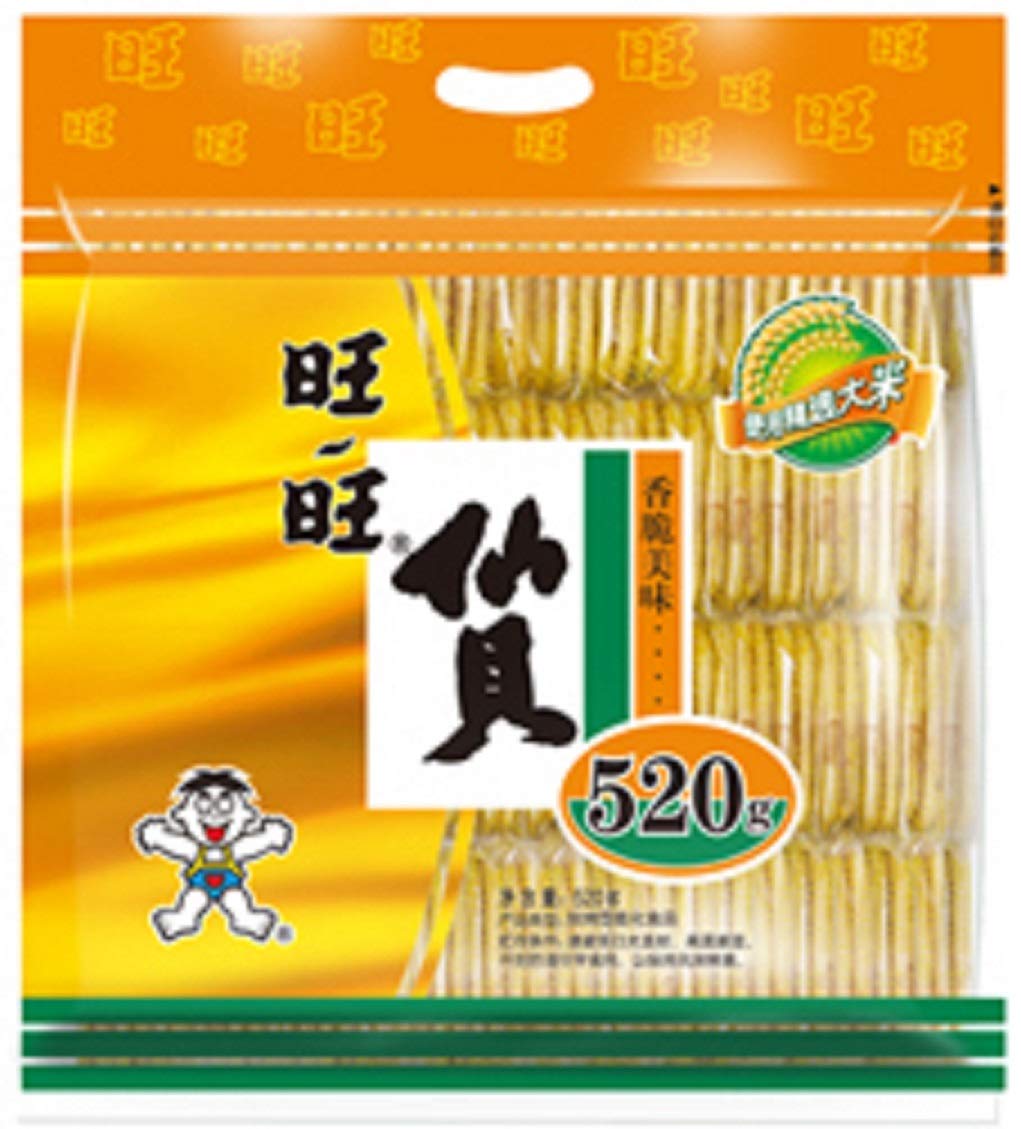Want-Want Senbei Japanese Rice Cracker, Asian Snack Value Family Pack. Halal Friendly, 520g