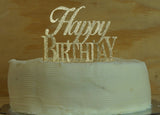 All About Details Happy Birthday Cake Topper,1pc, birthday cake topper, Party Decor, Glitter Topper (Gold)