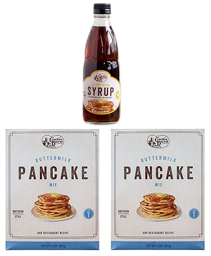 Cracker Barrel Pancake Mix Set! Includes Pancake Syrup and 2 Pancake Mix! Pure Natural Syrup & Buttermilk Pancake Mix! Delicious and Tasty Breakfast! Choose Your Set! (Pancake Mix & Syrup)