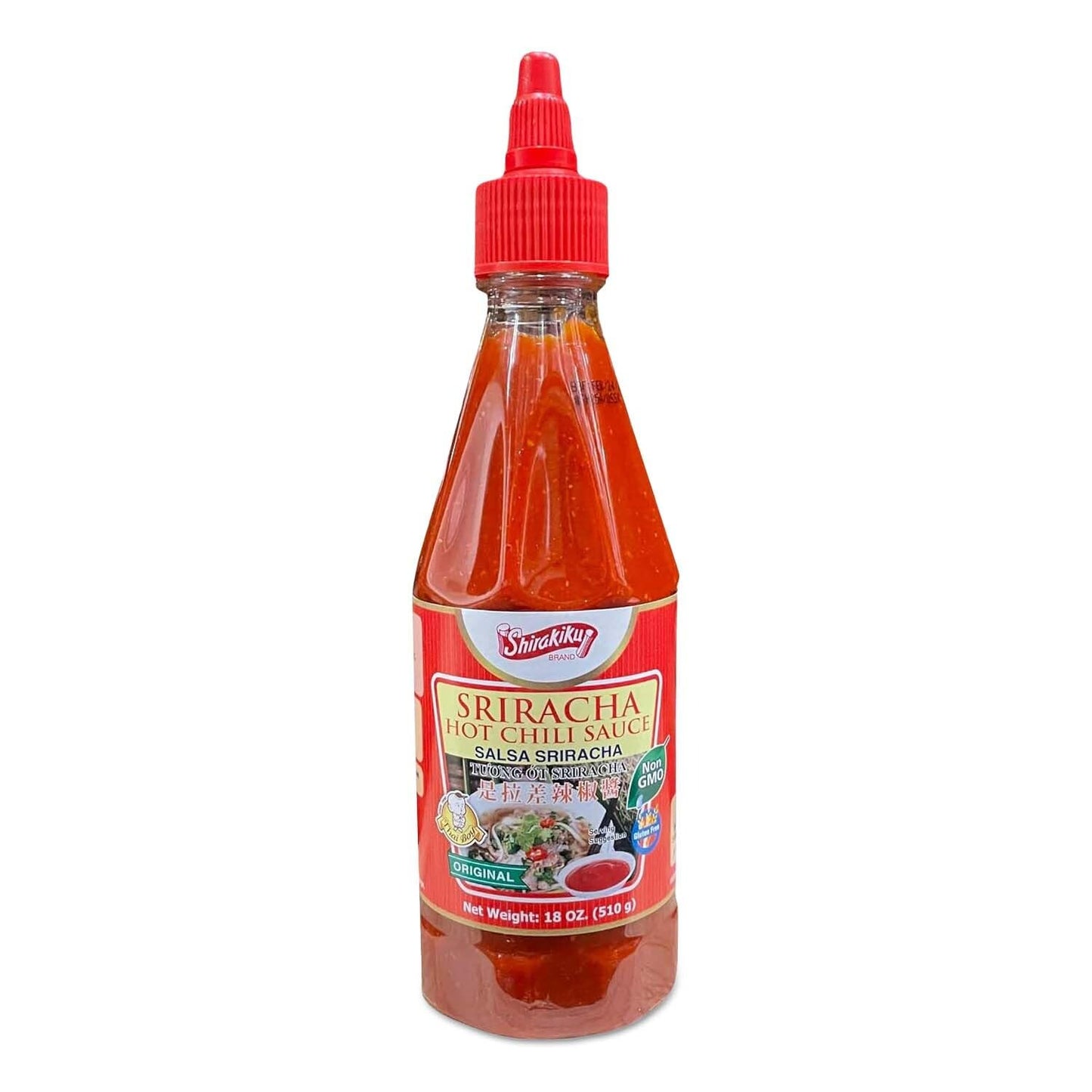 Shirakiku Thailand Sriracha Hot Chili Sauce Thai Boy | Chili, Water, Sugar, Acetic Acid | Ideal for Elevating the Taste of Asian Cuisine | Non-GMO