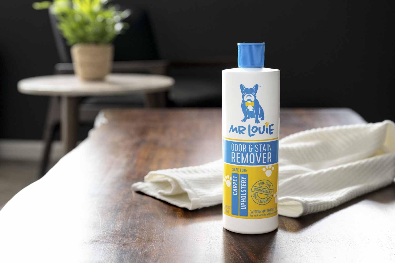MR LOUIE Stain & Odor Remover for Carpet & Upholstery - Precision Pour No-Spray Cleaner Tough on Dog & Cat Urine, Vomit & Kid Stains with No Chemical