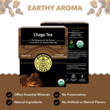 Buddha Teas - Chaga Tea - Organic Herbal Tea - For Cognitive Balance & Overall Health - With Chaga Mushroom, Antioxidants & B Vitamins - Caffeine Free