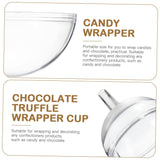 White Chocolate Melts 95pcs Clear Chocolate Box Holder Plastic Round Wrappers Holders Candy Packaging Case Wedding Valentines Day