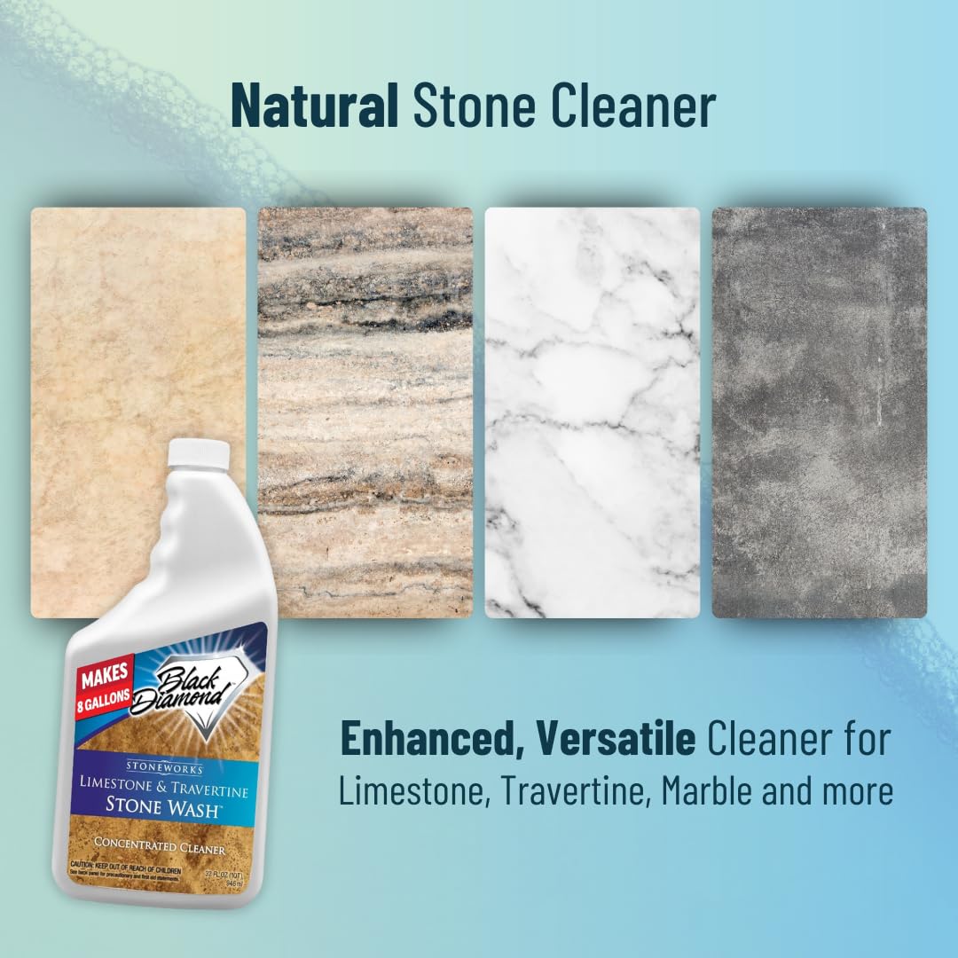 Black Diamond Stoneworks Limestone and Travertine Floor Cleaner: Natural Stone, Marble, Slate, Polished Concrete, honed or tumbled surfaces