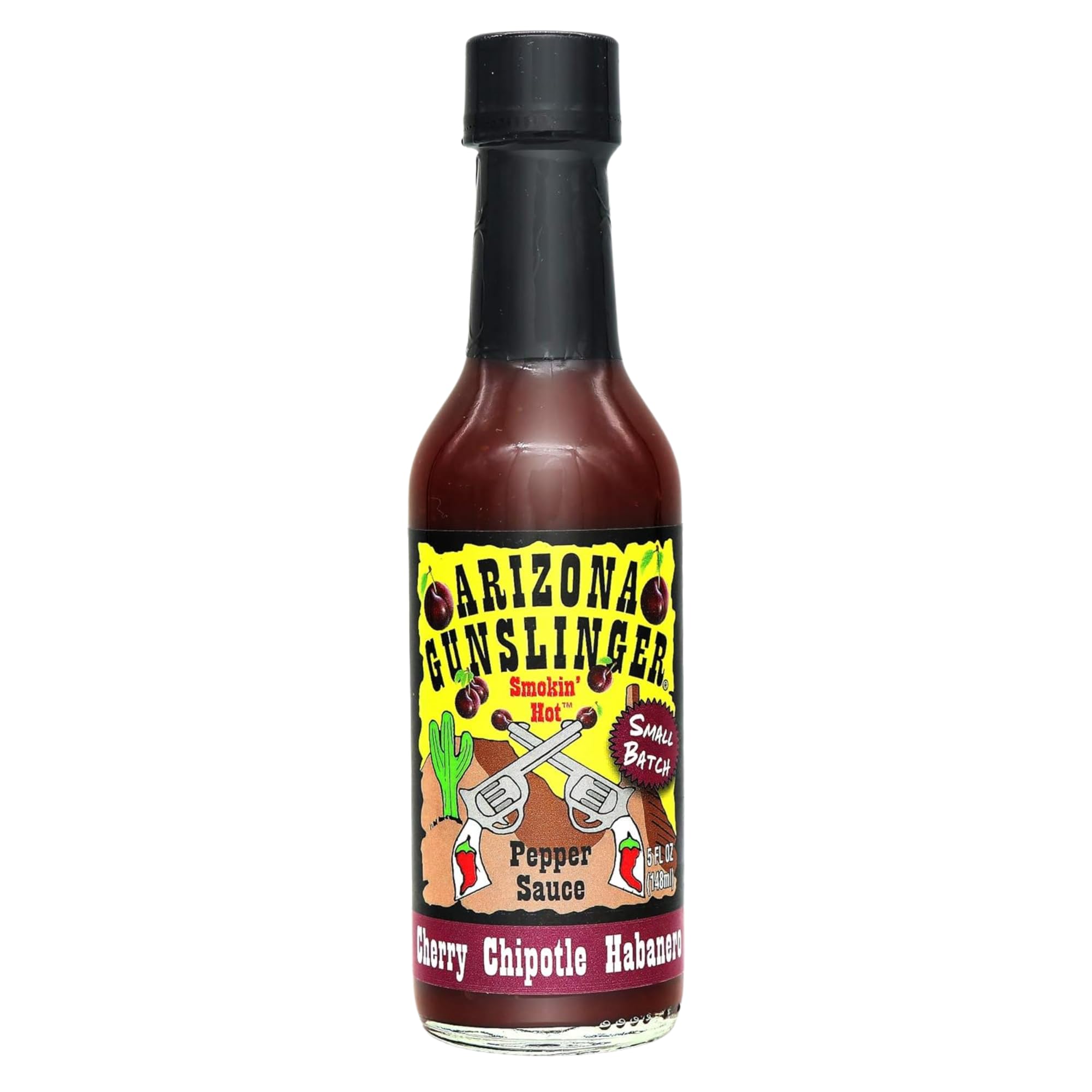 Arizona Gunslinger Cherry Chipotle Pepper Sauce - Sweet and Smoky Hot Sauce with Wild Cherry & Smoked Chipotle Peppers, Gourmet Sweet Heat BBQ Glaze