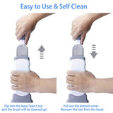 Clorest Pet Hair Remover Brush, Lint Removal Brush with Self-Cleaning Base, Gray