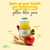 Pure Anatolia Organic Yellow Detox Juice 32 fl oz - Apple Juice Organic Blend with Ginger Liquid & Cinnamon - No Preservatives, Gluten Free