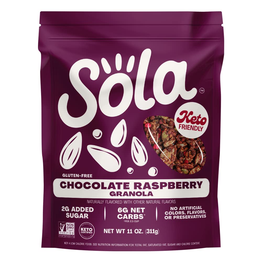 SOLA Granola, Low Carbs, Gluten free (Chocolate Raspberry, 11 Ounce (Pack of 1))