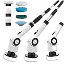 Electric Spin Scrubber,Cordless Cleaning Brush with 8 Replaceable Brush Heads,360°Power Scrubber for Tub and Floor Tile,with 3 Adjustable Speed