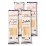 Carlino's Dried Spaghetti| Organic Durum Wheat Semolina | Bronze Die Cut | Air Dried | Non-GMO, USDA Organic, Made in Italy, 17.6 Oz (Pack of 4)