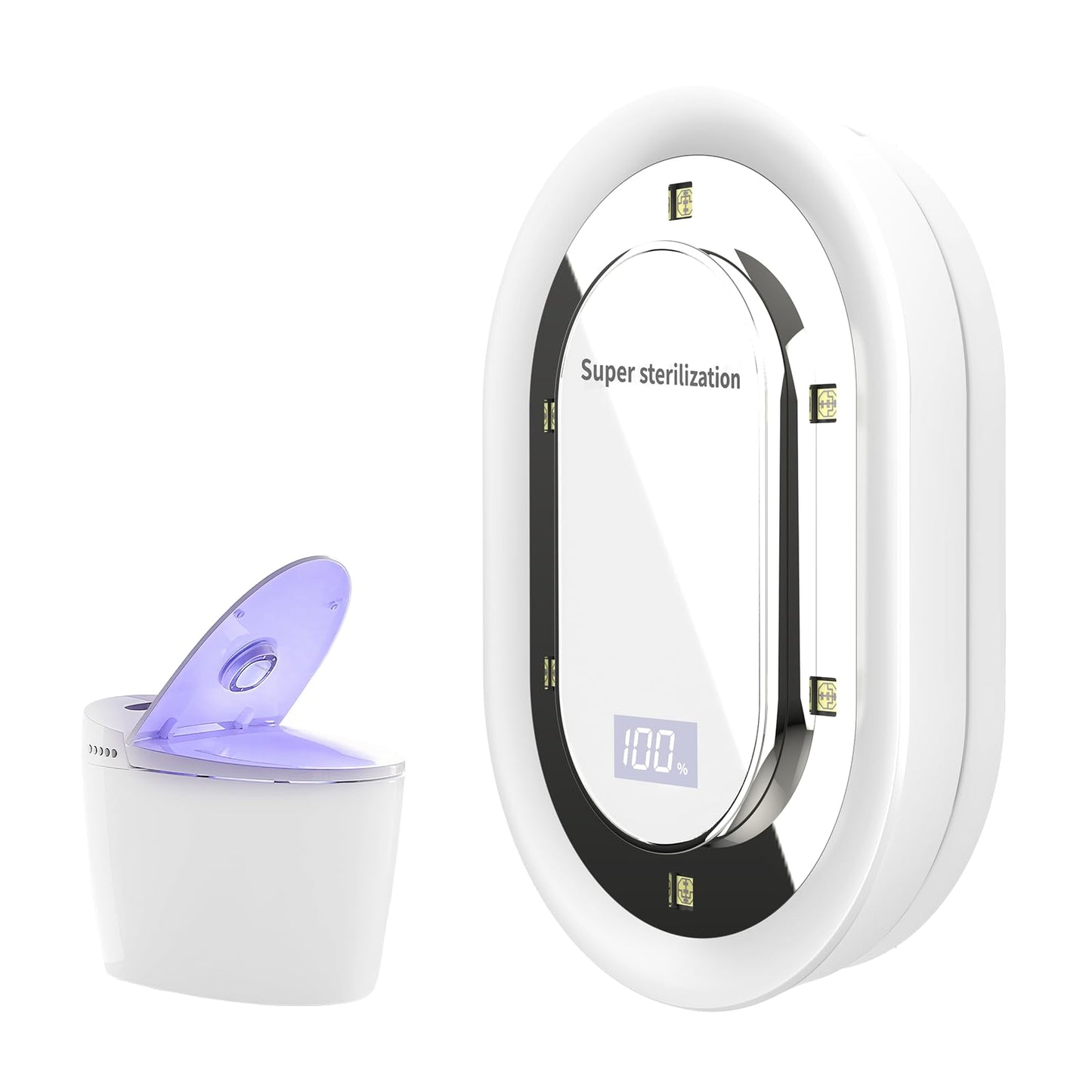ORPKIAT Toilet UV-C 275nm Sanitizer Lamp - Smart Toilet Seat Sanitizer & Odor-Reducing Bathroom Accessory with 2000mAh Rechargeable Battery, USB-C