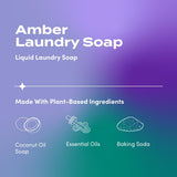 Indigo Wild Zum Clean Laundry Soap - Plant-Based Liquid Laundry Soap - Contains Baking Soda, Essential Oils & Saponified Coconut Oil - Amber - 64 fl