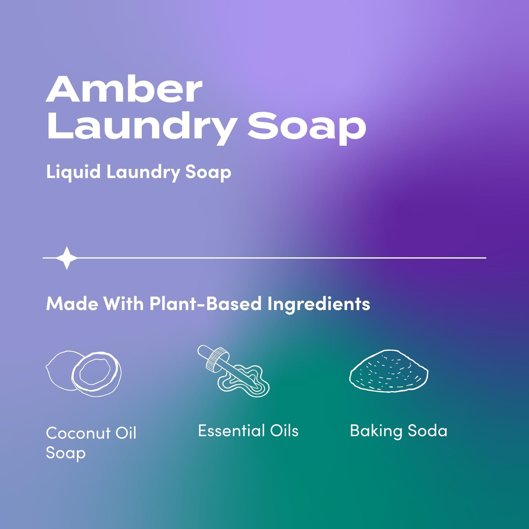 Indigo Wild Zum Clean Laundry Soap - Plant-Based Liquid Laundry Soap - Contains Baking Soda, Essential Oils & Saponified Coconut Oil - Amber - 64 fl