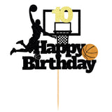 Basketball Happy 10th Birthday Cake Topper-Basketball Themed Birthday Party Cake Decoration-10 Years Birthday Party Supplies (10th)