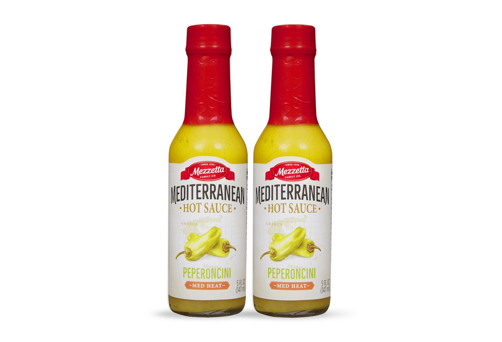 Mezzetta Peperoncini Sauce - Mediterranean Hot Sauce for Chicken, Grilled Veggies, Pizza, Pastas - Medium Heat - Non-GMO & Gluten Free - 5 Oz - Pack