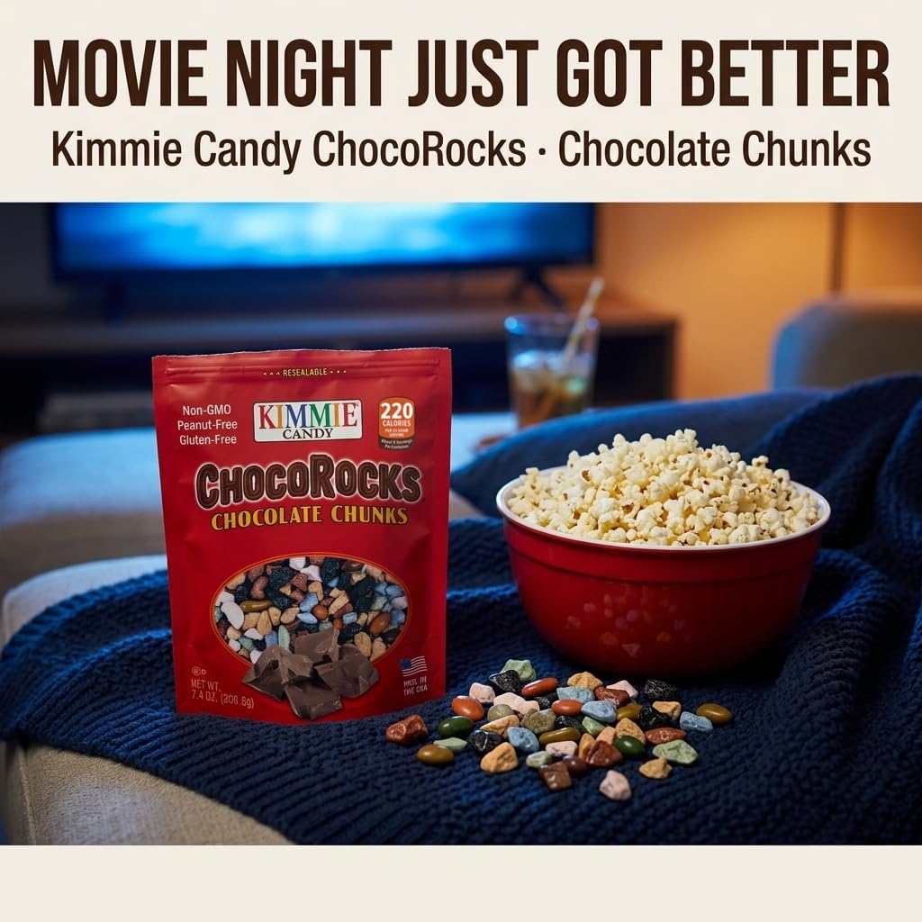 Kimmie Candy ChocoRocks, Rock-Shaped Chocolate Candy for Snacking & Cake Decorating, Pebbles & Stones | 7.4 oz (Pack of 3) | Non-GMO, Peanut-Free