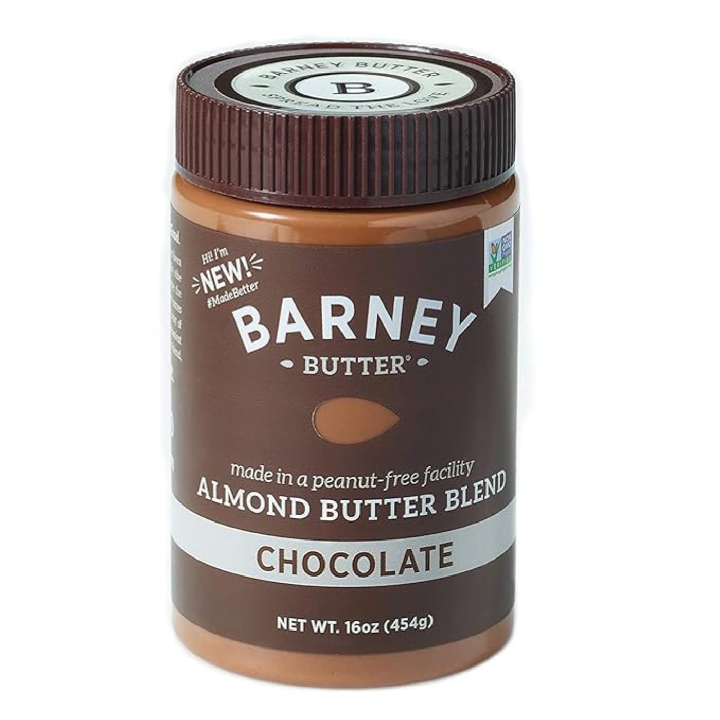 Barney Butter Almond Butter, Chocolate, 16 Ounce Jar, Skin-Free Almonds, No Stir, Non-GMO, Gluten Free, Keto, Paleo, Vegan