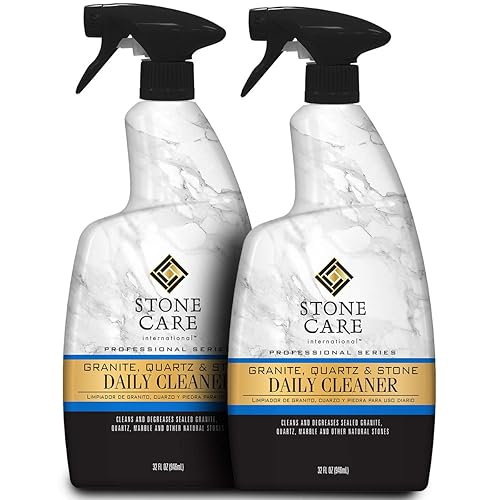 Stone Care International Granite Cleaner - 32 Fluid Ounces (2 Pack) Granite Marble Quartz Tile Travertine Limestone Slate Clean