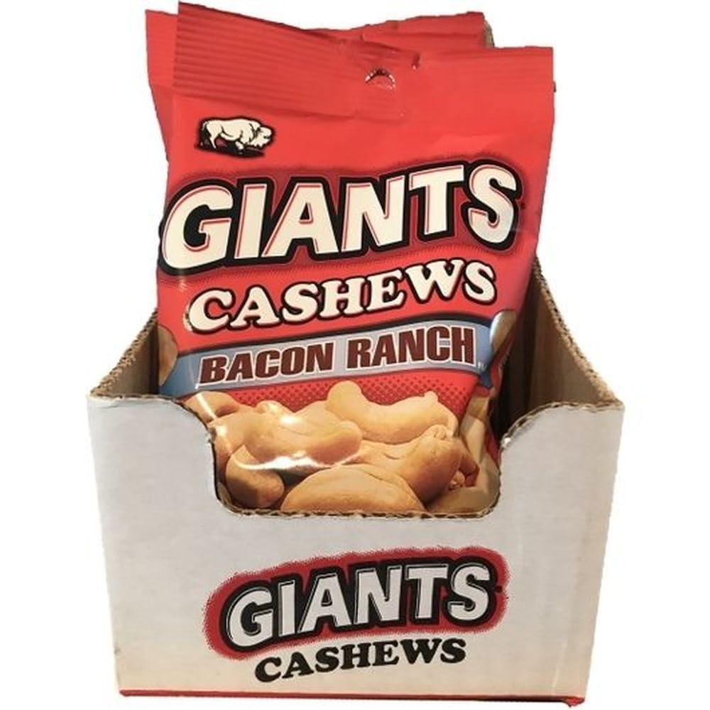 Giants Bacon Ranch Flavor Cashews, 4 Ounce -- 8 per case.