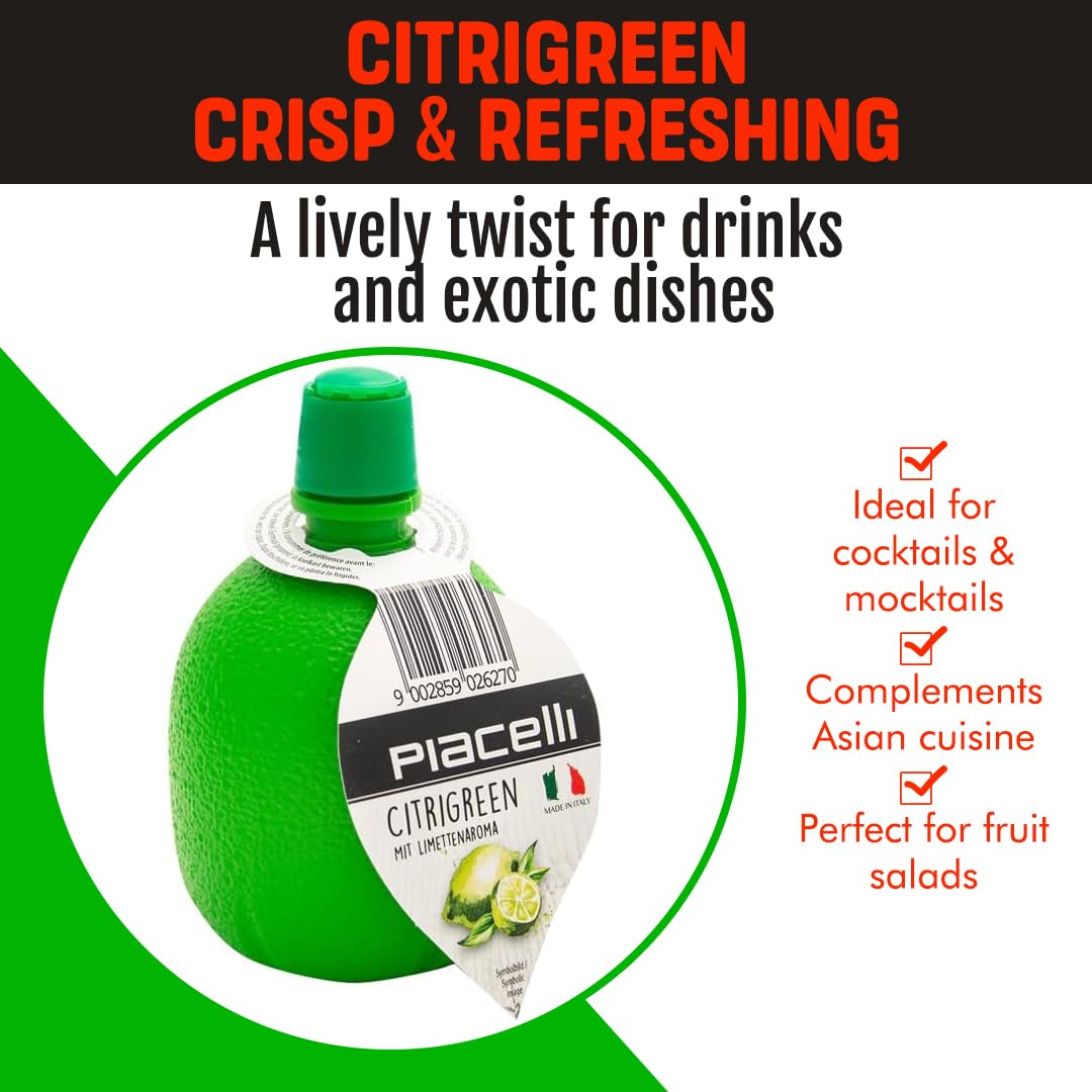 Piacelli CitrTrio Juice - Lemon, Lime & Orange Juice Concentrates Delivering Fresh, Natural Citrus Flavor for Cooking & Drinks - Lemon Juice Adds Zest