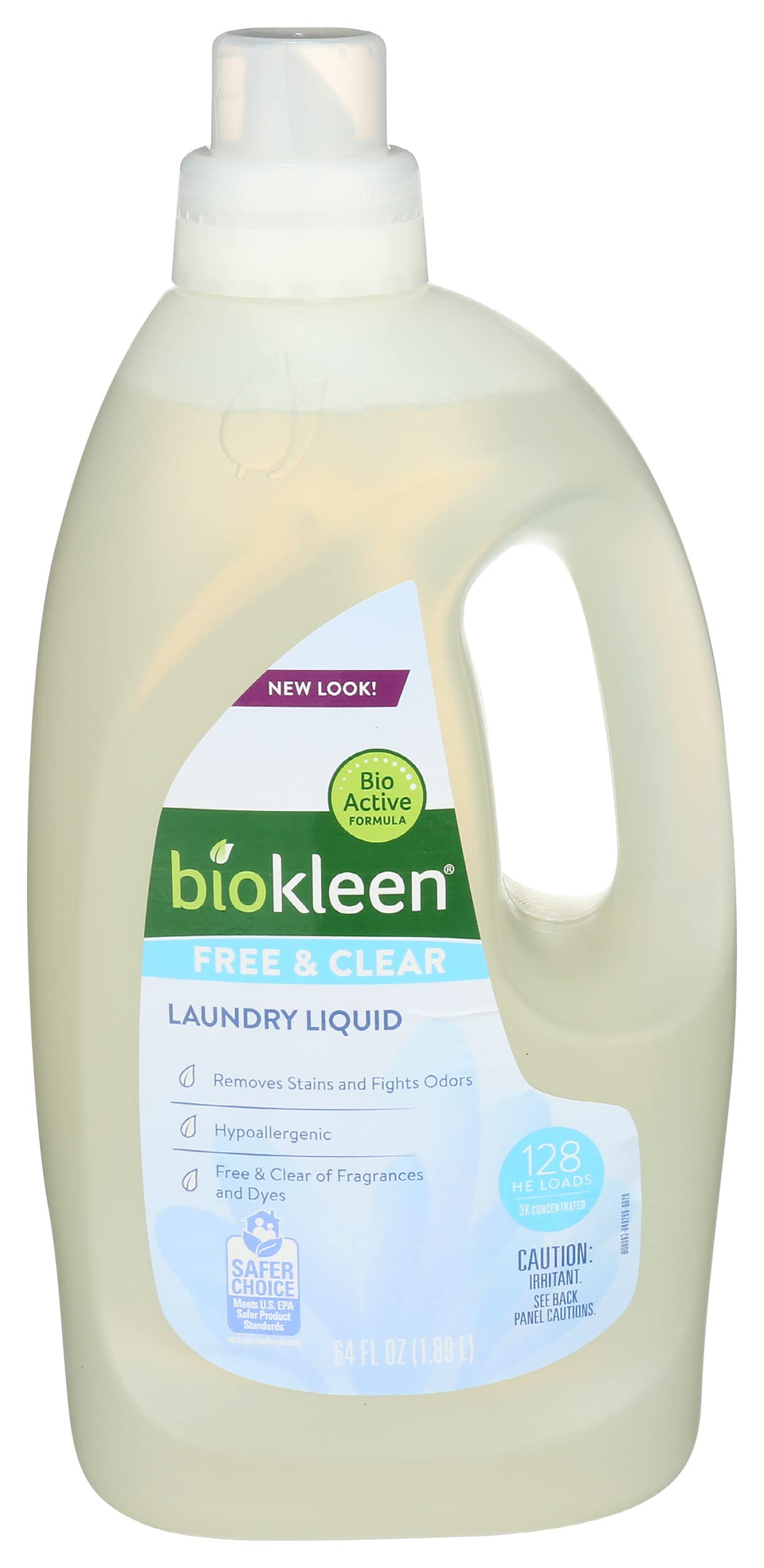 biokleen, Laundry Liquid, Free & Clear, 64 oz