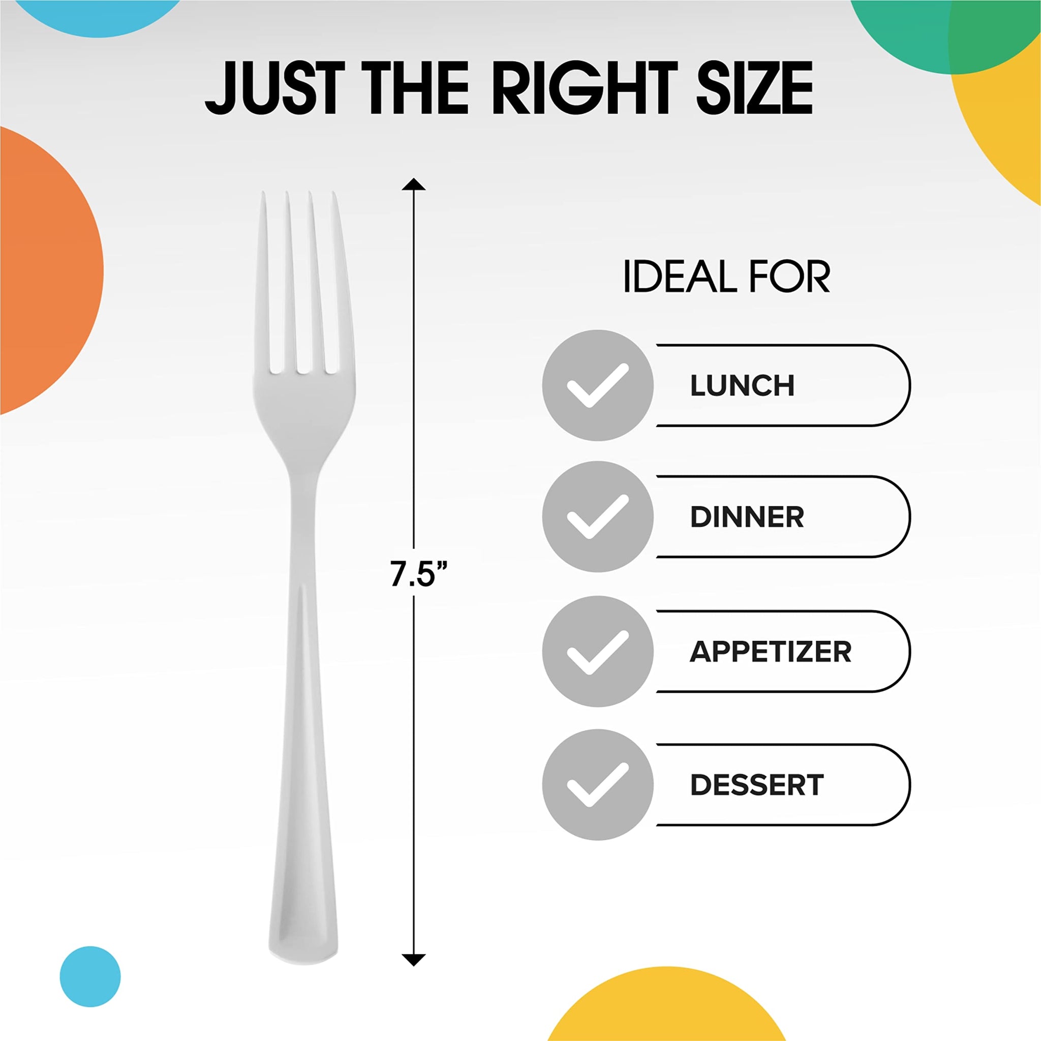 Party Solids White Plastic Forks 200 Pieces White Forks Disposable Utensils Heavy Duty Plastic Cutlery Set Disposable Cutlery Sets Flatware Sets