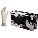 GLOVEWORKS Industrial Ivory Latex Gloves, Box of 100, 4 Mil, Size Large, Powder Free, Textured, Disposable, TLF46100-BX