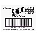 SC Johnson Shout 686661 Wipe & Go Instant Stain Remover, 4.7 x 5.9, 80 Packets, Pack of 1