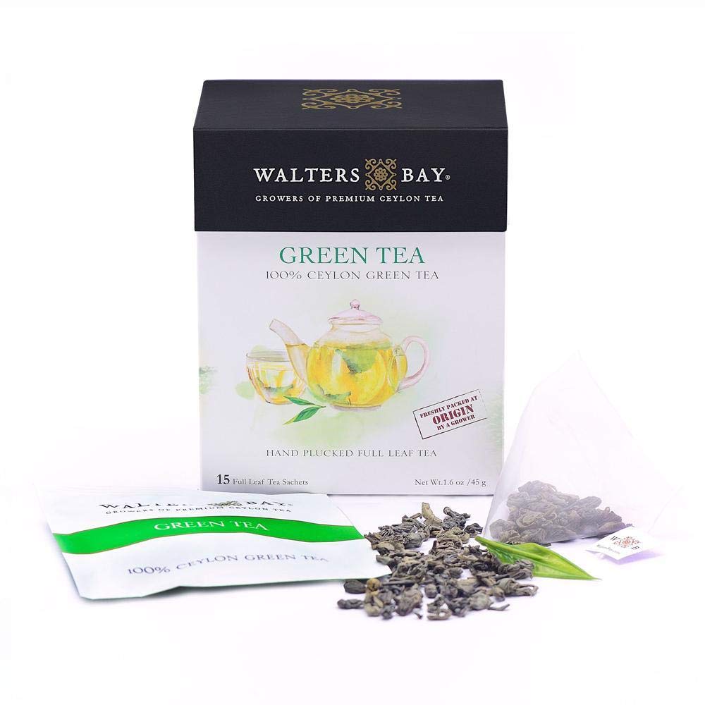 Walters Bay English Breakfast Tea, 15 Count, Premium, 100% Hand Plucked, Orange Pekoe Ceylon Black Tea, Caffeinated, All Natural, Pyramid Bag, Sri