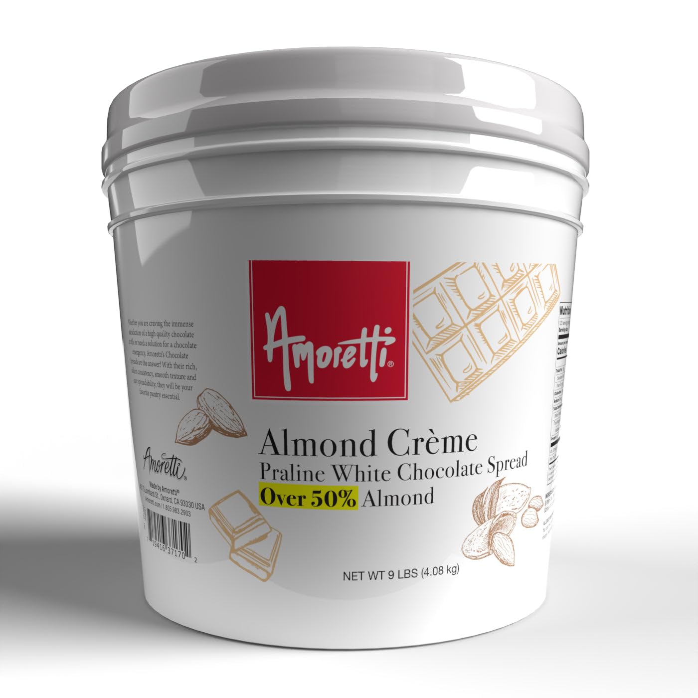 Amoretti - Almond Crème Praline White Chocolate Spread - 11 oz