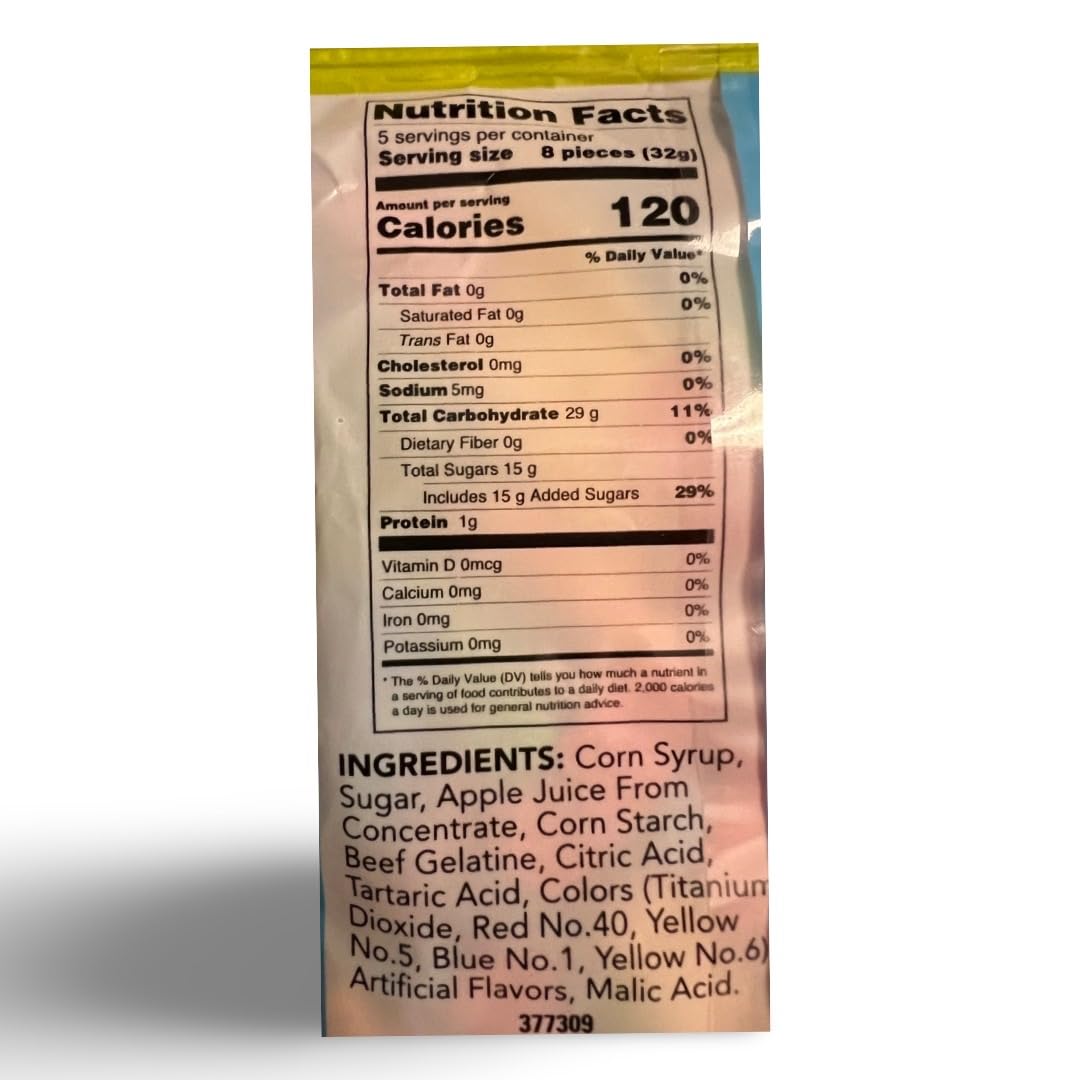 Sour Neon Gummy Worms by Coastal Bay Confections - 6 Oz - Approx 40 Pieces