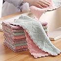 BASICGOLDYAO 10 Pack Soft Kitchen Dish Cloths,No Odor Kitchen Dish Towels Reusable Household Cleaning Cloths Dry Quickly Free Nonstick Oil