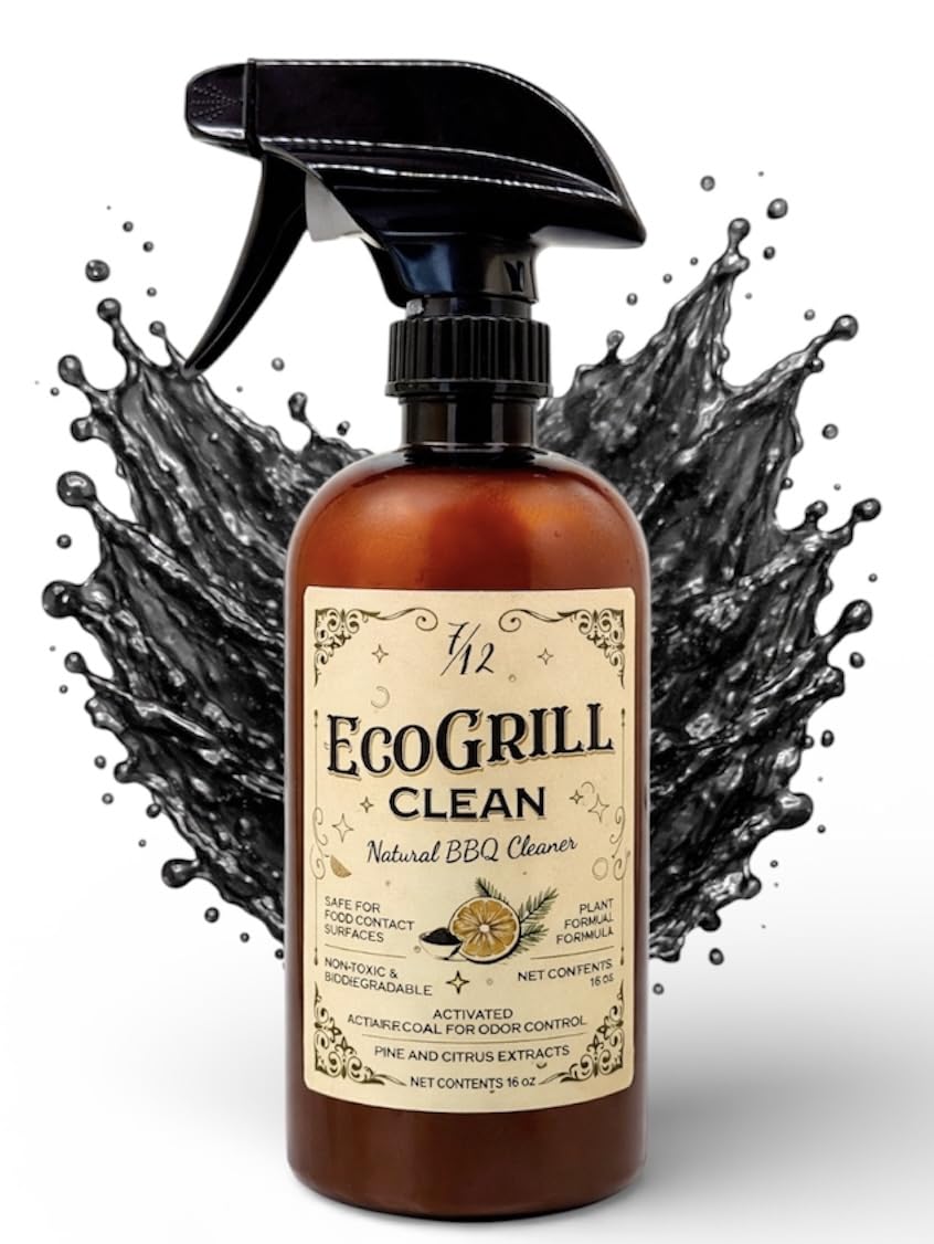 All-Natural BBQ Grill Cleaner & Degreaser | Spray, Wait & Wipe - Plant-Based Heavy Duty Griddle Cleaner, Fresh Citrus Scent, Non-Toxic Fume-Free