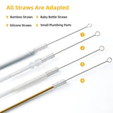 ZRHR Straw Cleaner Brush Kit 10 pcs, 8 inche Extra Long Sizes of Straw Brushes for 40/30/20/14 oz Stanley Mug, Water Bottle, Sippy Cups, Pipes