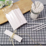 Lollipop Sticks, 200PCS White Paper Lollipop Sticks 6 Inch Lollipop Treat Sticks Sucker Stick for Chocolate,Cake Topper,Rainbow Candy, Cake