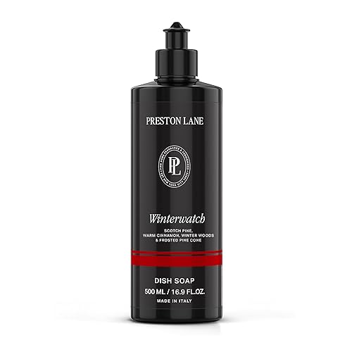 Preston Lane Luxury Dish Soap, Winterwatch Scent - Plant Powered Formula with Essential Oils | Tough on Grease, Gentle on Hands | Vegan, Cruelty Free