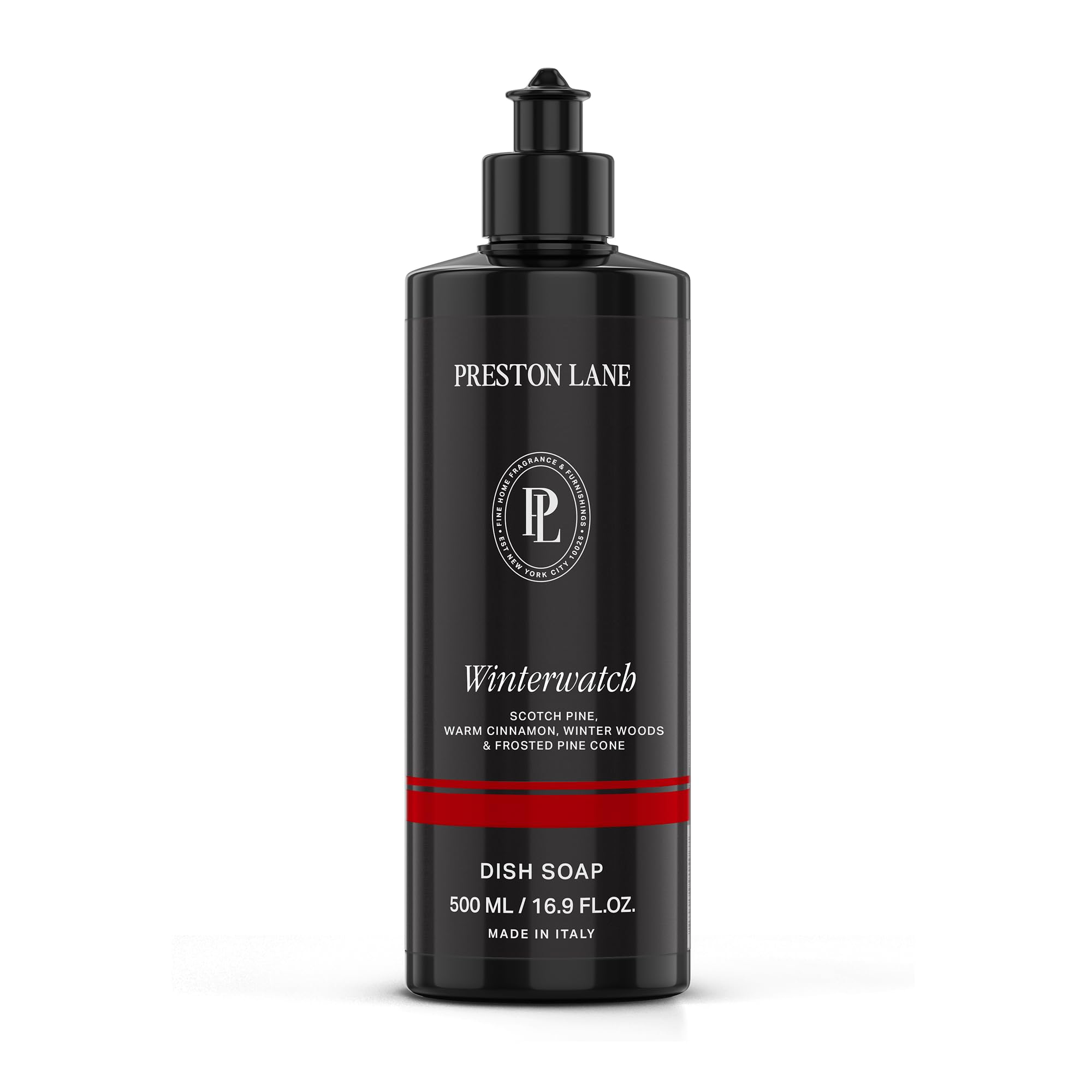 Preston Lane Luxury Dish Soap, Winterwatch Scent - Plant Powered Formula with Essential Oils | Tough on Grease, Gentle on Hands | Vegan, Cruelty Free