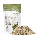 Halo Naturals Organic Blessed Thistle Herb Cut & Sifted, 4 Ounces (Cnicus benedictus) USDA Certified | Resealable Pouch| Packaged in The USA