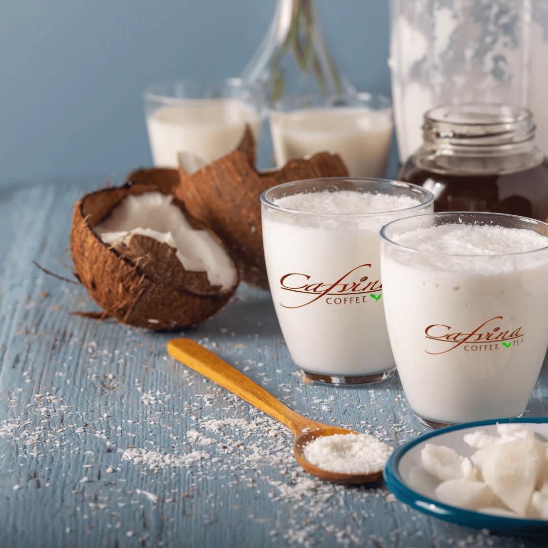 Cafvina Coconut Smoothie Powder - 1 lb 10 oz | Creamy & Tropical Coconut Blend for Smoothies, Milk Teas & Desserts | Made in the USA