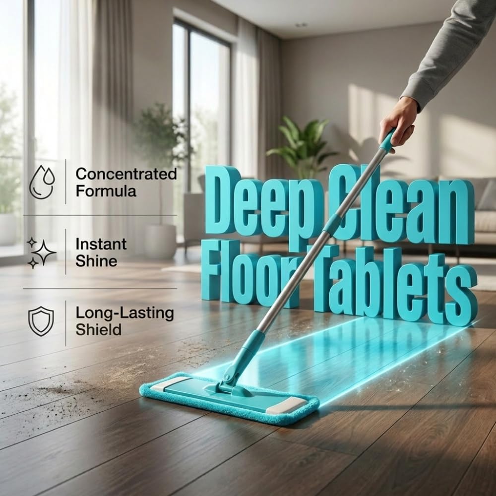SundownAura Multi-Effect Floor Clean Tablets, Multi-Surface Floor Cleaning Sheets Wood Cleaner Tablets for Mopping Luxury Vinyl Plank Wood Flooring
