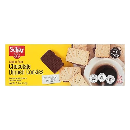 Sch r Gluten Free Chocolate Dipped Cookies, 5.3 oz. (Pack of 12)